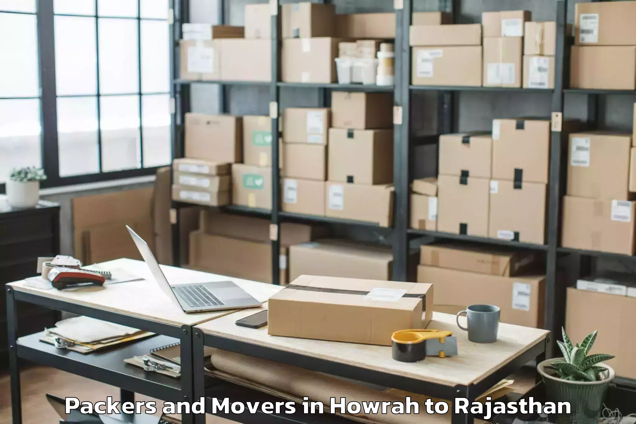 Professional Howrah to Bari Sadri Packers And Movers